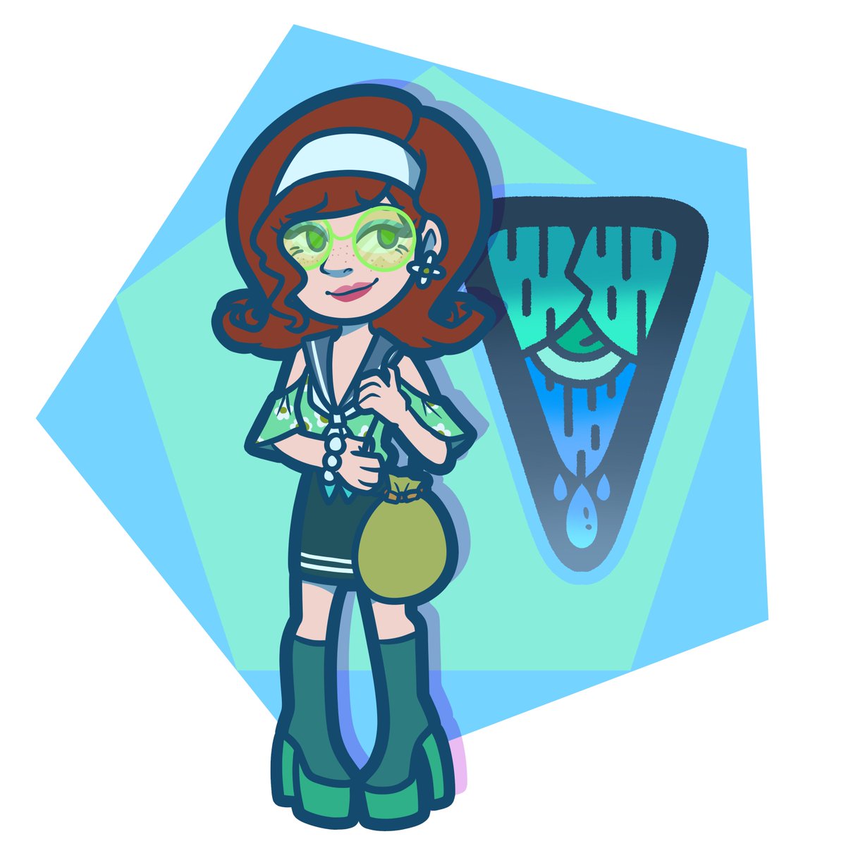 MiserableOrange's tweet photo. I'm going to be playing a "Glitter Hearts" game and this is my character! I got really excited to play with the themes and build a unique concept.
  
Her name is Reese Lovejoy and her alter ego is simply known as "HER".  

#glitterhearts #ttrpg #magicalgirl https://t.co/QZuHNL2v5Q