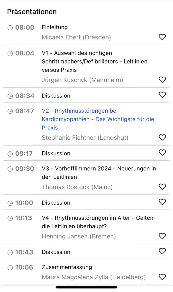 Jetzt geht’s los!! 🚨🚨🚨
#DGKHerztage 2024 in Hamburg🫀

Rhythmusstorungen vor dem Hintergrund der Leitlinien
Donnerstag 08:00 - 11:00
Akademie-Kurse
• Saal X1

<a href="/micaela_ebert/">Micaela Ebert</a> @MauraZylla 
Thomas Rostock Henning Jansen Jürgen Kuschyk Stephanie Fichtner 
<a href="/AGEP_DGK/">AGEP</a> #Ambassadors