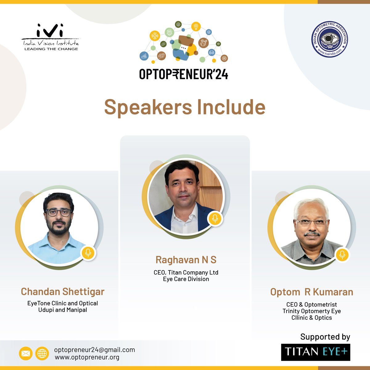 India Vision Institute (@optometryindia) on Twitter photo One more day to go!! Register now and seize the opportunity to become a business leader!
Introducing the speakers for OptoPreneur'24
27 & 28 September 2024
Visit optopreneur.org to register
<a href="/titaneyeplus/">Titan Eye+</a> #optopreneur24 #keynotespeakers #optometry One more day to go!! Register now and seize the opportunity to become a business leader!
Introducing the speakers for OptoPreneur'24
27 & 28 September 2024
Visit optopreneur.org to register
<a href="/titaneyeplus/">Titan Eye+</a> #optopreneur24 #keynotespeakers #optometry