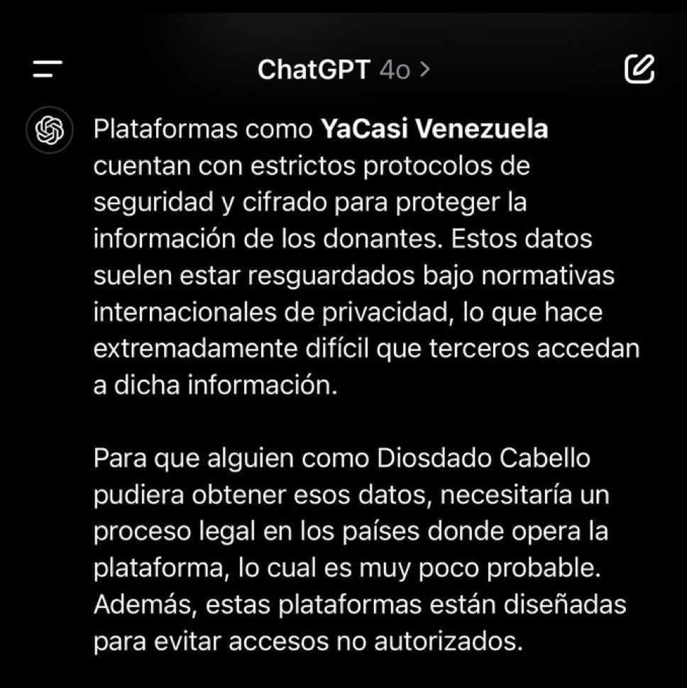 eduardomenoni's tweet photo. 🚨| ÚLTIMA HORA: El movimiento #YaCasiVenezuela le responde a Diosdado Cabello diciendo que es imposible que sepa todas las personas que donaron al movimiento. 🇻🇪 Diosdado tiene MIEDO y lo demuestra tratando de matonear e intimidar. Es claro que Erik Prince les quitó el sueño. https://t.co/shDf5q4m9Q