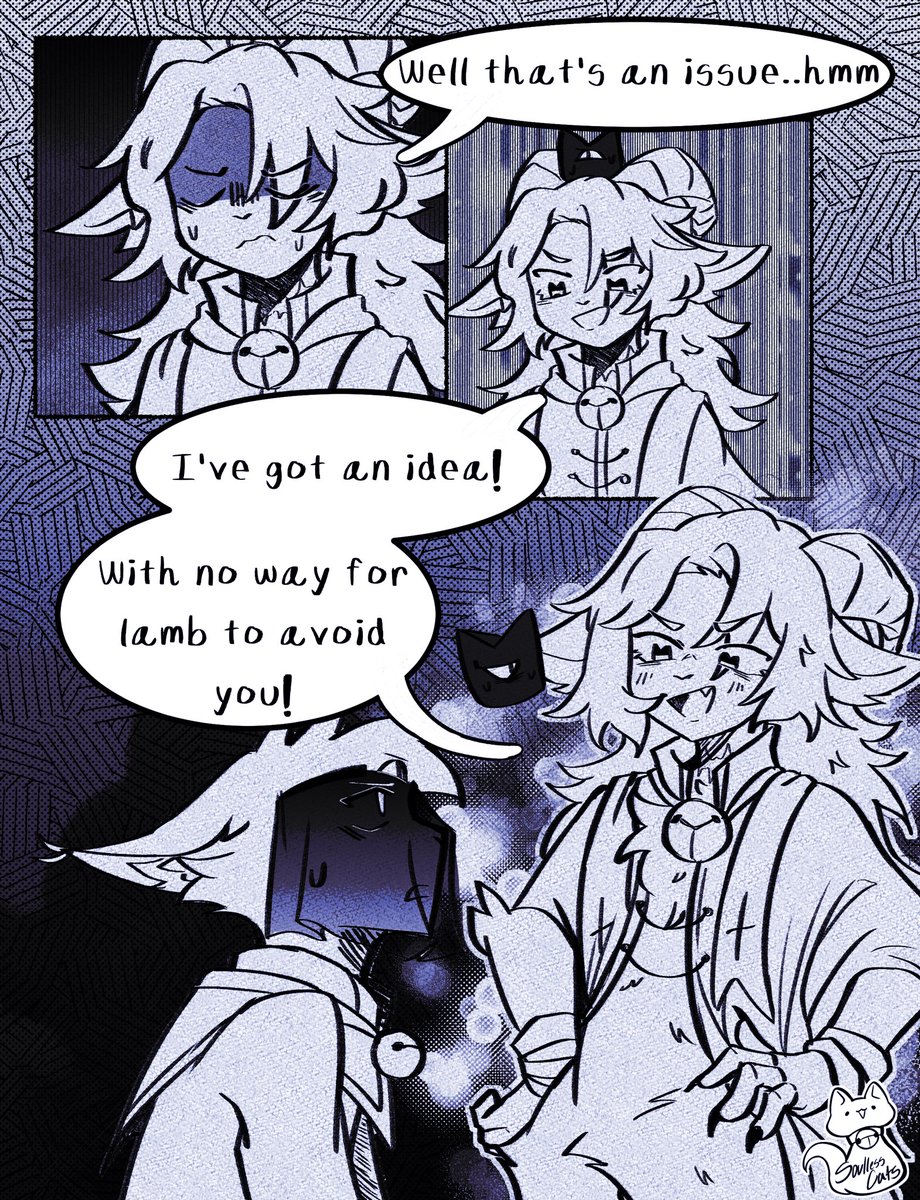 SoullessCats's tweet photo. 6/10 of the comic i was working on…kinda lost motivation/left it for too long. Maybe ill pick it up later? But dunno…so heres this!

#cotl #cotlfanart #cotlgoat #cotlnarinder #cultofthelamb #CultoftheLambArt #goat #cultofthelambgoat #cultofthelambcomic https://t.co/yQSPhgfEge