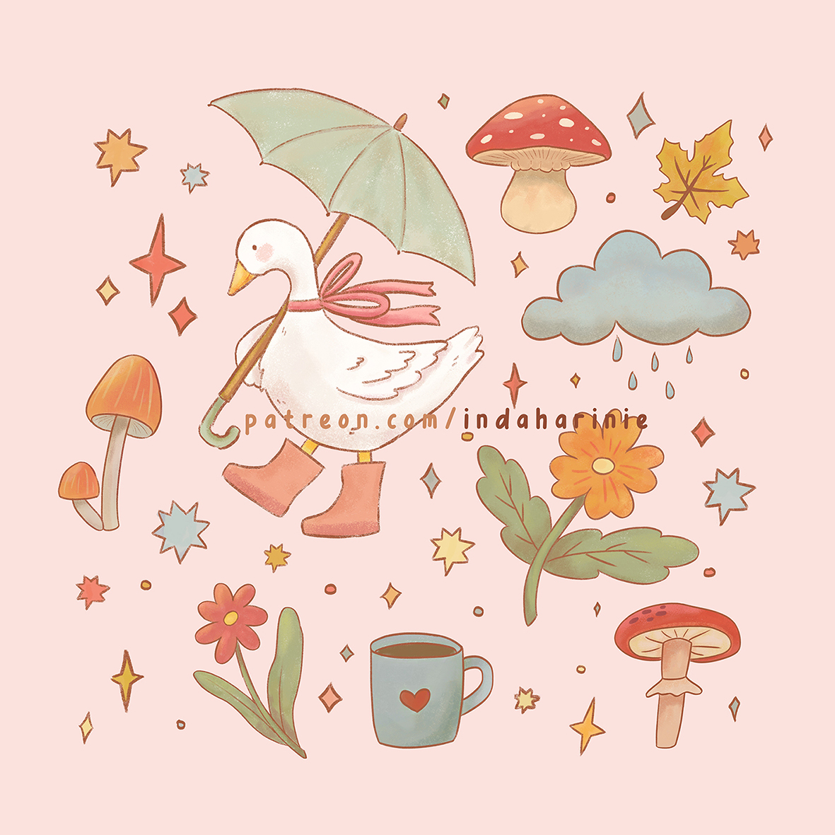 indaharinie_'s tweet image. Duck in the drizzle☔🍂✨

#sticker #cutestickers #duckart #autumn #autumnstickers #fall #fallstickers #clipart #digitalart #illustration #plannersticker