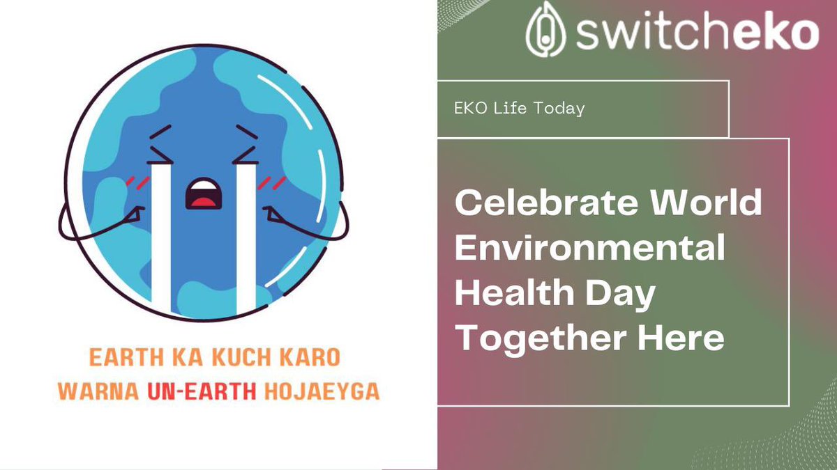 Akshaycsdeshpan's tweet photo. #WorldEnvironmentalHealthDay factors like air &amp; water pollution directly affect human health. Let’s act now for a healthier, sustainable future.
Earth ka kuch karo, warna un-earth ho JAEYGA.
#EnvironmentalHealth #Sustainability #Switcheko #ClimateAction https://t.co/GuQau3543i