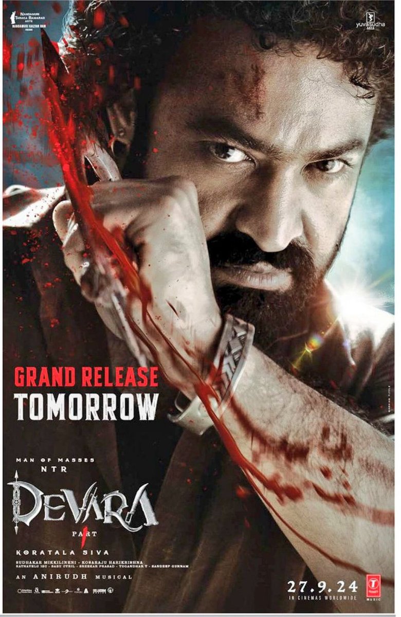 IamSaiDharamTej's tweet photo. Dear Tarak @tarak9999 . It has been a long wait, but you’re finally coming with a massive entertainer tomorrow, and I can’t wait to see it

@NANDAMURIKALYAN  anna, @anirudhofficial  and #KoratalaSiva garu Wishing you the biggest blockbuster and nothing less than that 

Wishing all the very best to #SaifAliKhan garu, #JanhviKapoor , @sabucyril sir @sreekar_prasad garu @Yugandhart_ @YuvasudhaArts @NTRArtsOfficial @RathnaveluDop garu and the whole team.