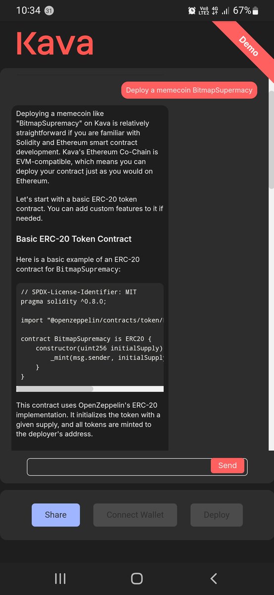 aashi_shine's tweet photo. Just deployed BitmapSupremacy, a new memecoin, using #KavaAI! 🚀 Dive into the Kava blockchain world and explore the possibilities. Check it out now @ https://t.co/gS9gixjMvE! https://t.co/XLzXvJWQna