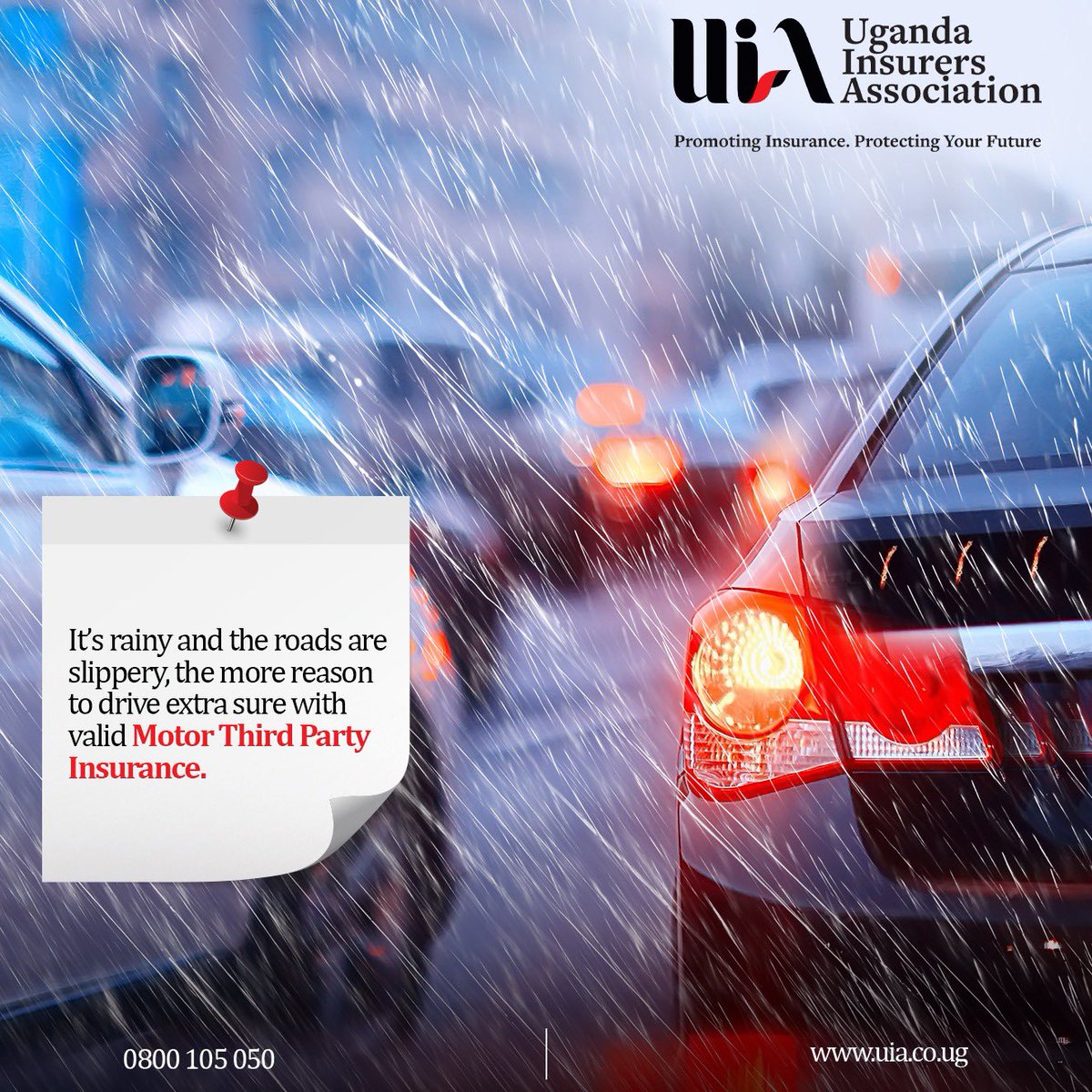 The_UIA's tweet image. Driving on a rainy day?
 
Keep your wheels and peace of mind on solid ground with valid Motor Third Party Insurance that ensures you are ready for the slippery surprises.
 
#VugaKuSure #DriveSure
