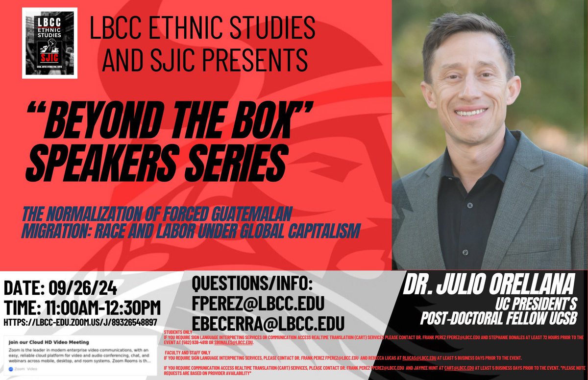 Honored to be speaking at Long Beach City College tomorrow via Zoom! 11-12:30pm <a href="/LBCityCollege/">LB City College</a>