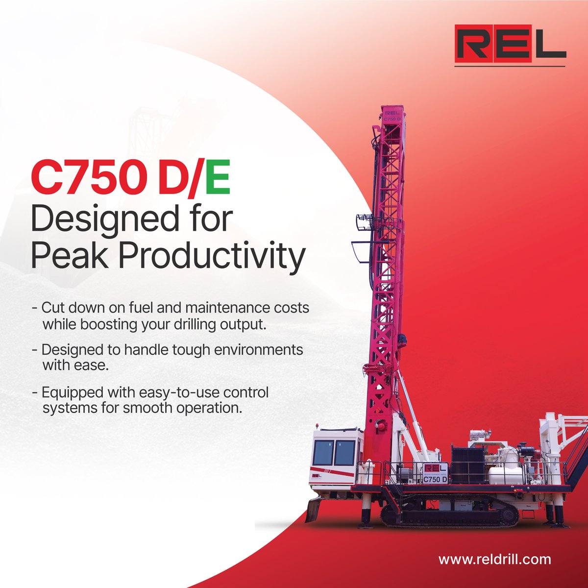 revathiequipltd's tweet image. Ready to take your drilling operations to the next level? Tired of equipment that can't keep up? Swipe through to see how the C750 D/E can be the game-changer you’ve been waiting for!  

reldrill.com/down-the-hole-… 

#RotaryBlastholeDrill #C750 #C750DE #DTHDrill #REIL #REL