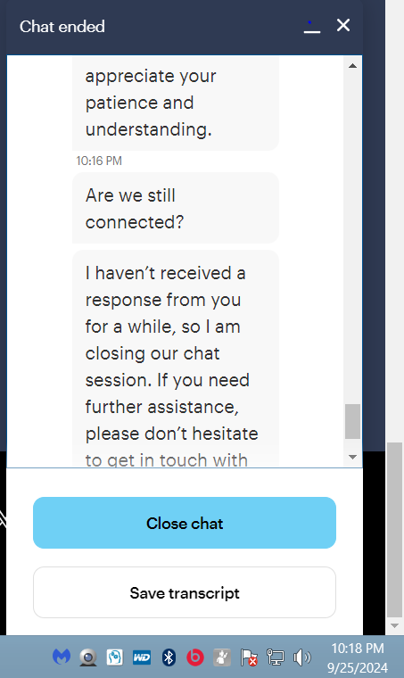 MichaelPetrelis's tweet photo. @UPS @Vistaprint After barely two minutes, @Vistaprint ended chat on their website. at 10:16 pm they queried; check the time stamp on my computer, lower right, 10:18 pm, #Vistaprint ended chat. Last time using them bc of their shipper @ups. https://t.co/FnkCoccOk0