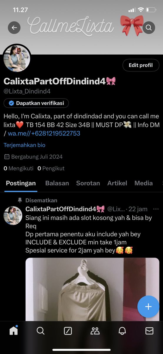 Dindind4_lixta's tweet photo. haii beyy ini akun terbaru ku yah akun yg kmren ke suspen huhu 

lanjut dm,wa/tele dari sini yah🥰 https://t.co/RQAV2voH1E