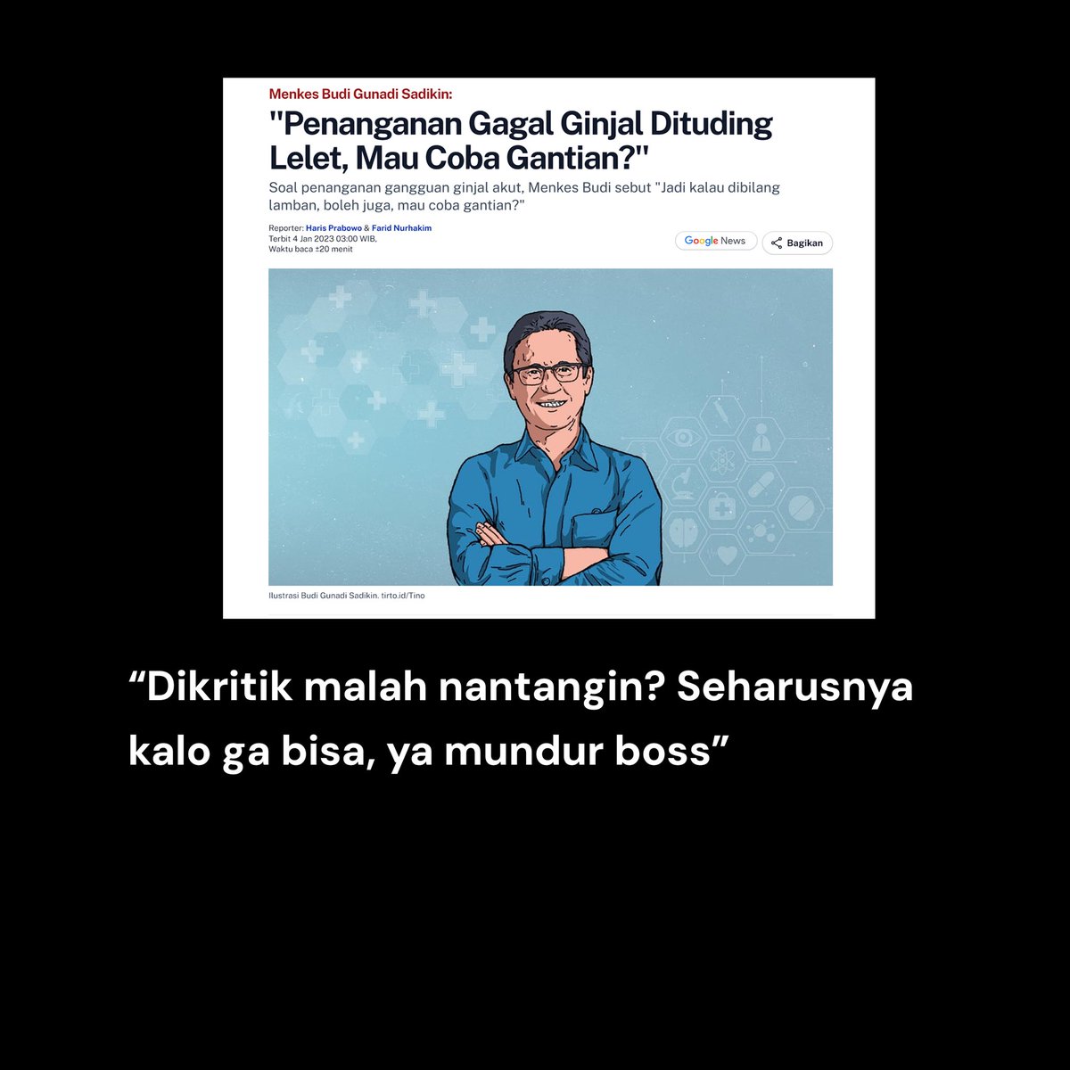 Humors7uta's tweet image. Orang gabisa di kritik gini mending mundur aja bud