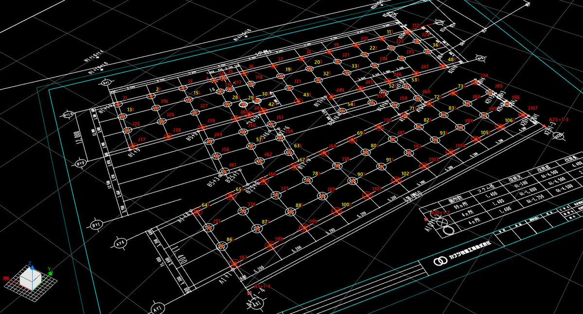 kanatsu_jyouhou's tweet image. おはようございます☀️『DX推進室』です
天候に恵まれ107箇所の杭芯棒打ち込み完了💦
＃LRTK の座標ナビで誘導し仮ピンを先行打ち込みからTSの杭打ち測定で追い込む
前後2、3Cm、左右1Cm位の修正誘導で1分もあれば精密な位置出し完了👍
『杭芯棒』の打ち込みが…😒
1本1分の差は107分に‼️
＃TRENDPOINT