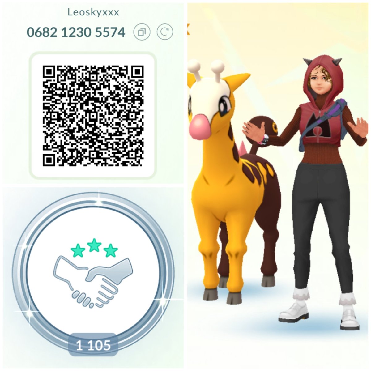 leoskyxxx's tweet image. 0682 1230 5574

Looking for new friends, gifts from France🇫🇷

I only want :

- Daily openers 🎁
- or PVP for interaction 😄
- I don&apos;t use egg for Ultra/Best, but pls don&apos;t wait too much !
- Inactive removed 🫠

RT appreciated 🫡

#PokemonGO #PokemonGOfriends #PokemonGOCode