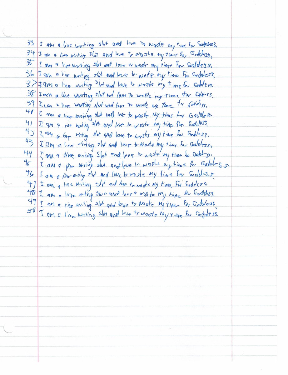 What a lucky slut~
I let him spend even more of his "free time" on me by forcing him to write with his non dominant hand ahaha
Fits him well😈