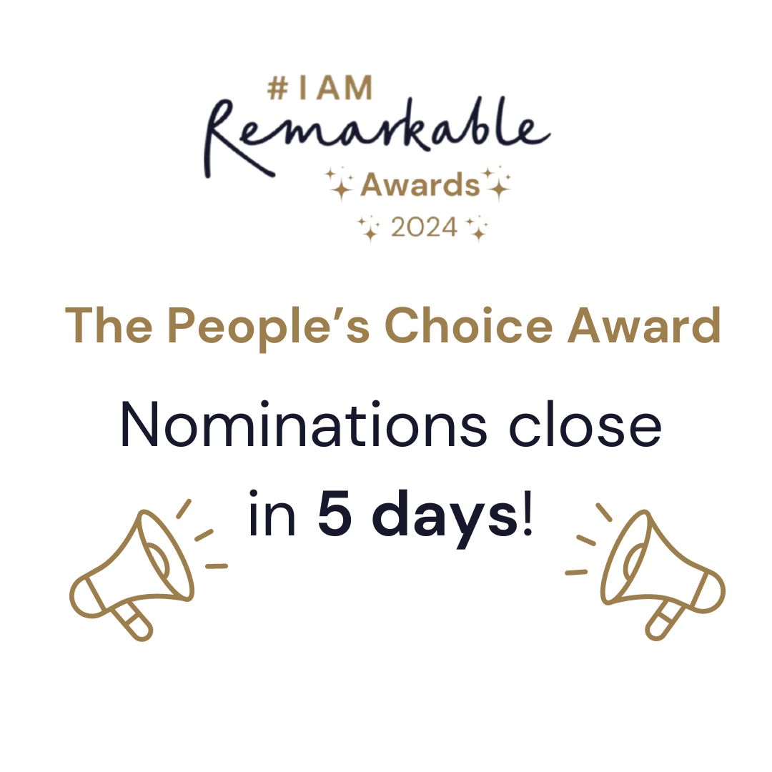 🌟There are just 5 days left to nominate an #IAmRemarkable facilitator who you think deserves to win the People’s Choice Award!🏆

➡️All you need to do is tell us who you are nominating and why:
docs.google.com/forms/d/1L6-LN…

🌟The deadline for nominations is 1st  October
🌟After this,
