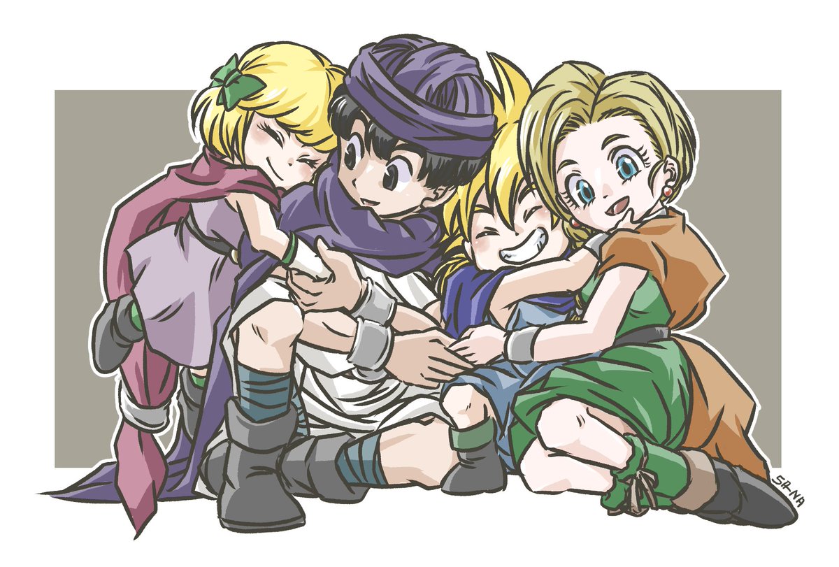 グランバニア一家！！
#ド5誕１日１絵
タグ絵におつきあいいただき本当にありがとうございました！！！！