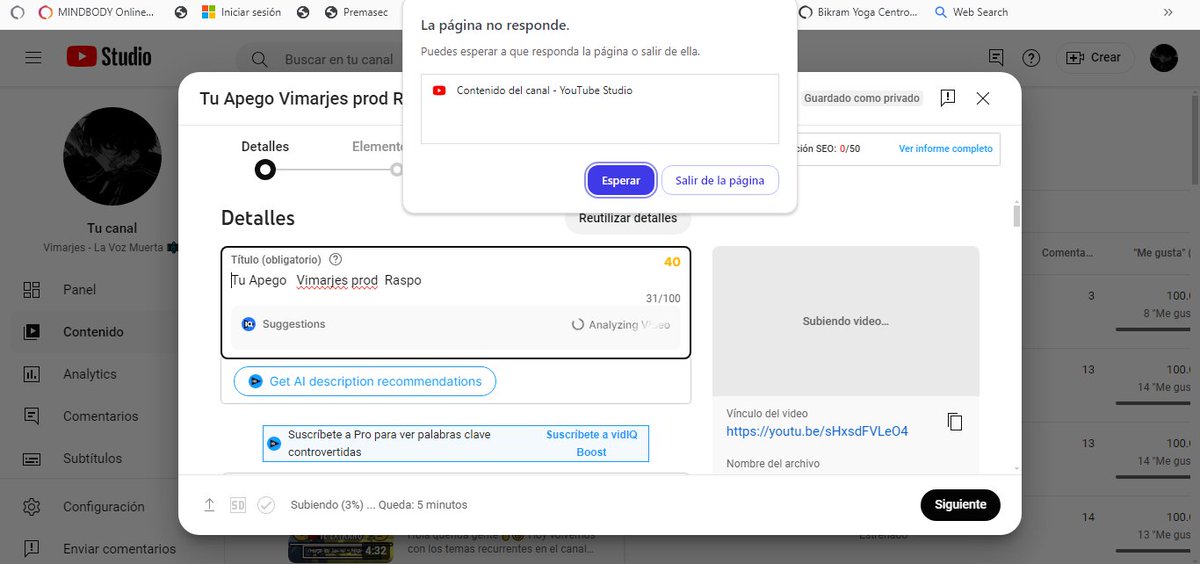 micasther's tweet photo. Les diré una cosa, querida gente de @YouTube @TeamYouTube @YTCreadores 
No entiendo la razón de por qué ya no puedo subir videos al canal, ya que cuando lo intento, la página se queda congelada totalmente, hasta que salta un error, y el video queda cargando, pegado en un % único https://t.co/MqwaxJpDD5