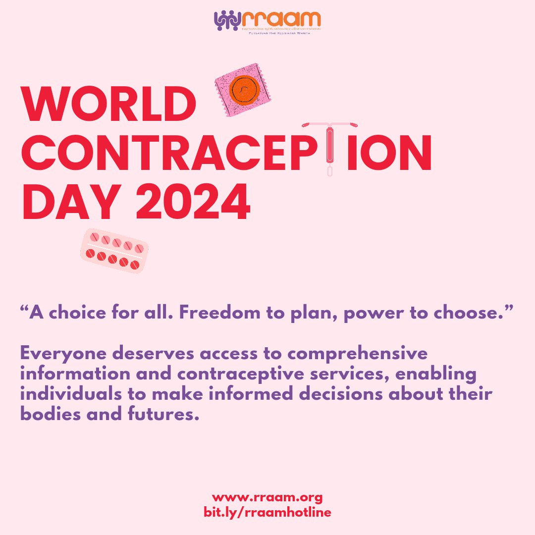 RRAAMalaysia's tweet photo. This #WorldContraceptionDay, we stand for the right to choose. ✊🏼

Access to contraception empowers individuals to plan their futures, protect their health, and take control of their lives. 💜

🔗https://t.co/AZcrz6G37G

#ReproductiveRights
#ReproductiveHealth https://t.co/sjlfTdR2hL