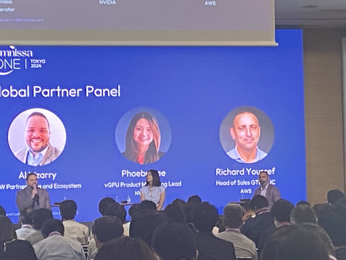 ⁦<a href="/WeAreOmnissa/">Omnissa</a>⁩ ONE Tokyo global partner panel with ⁦<a href="/nvidia/">NVIDIA</a>⁩ GPU and ⁦<a href="/awscloud/">Amazon Web Services</a>⁩. Great group!