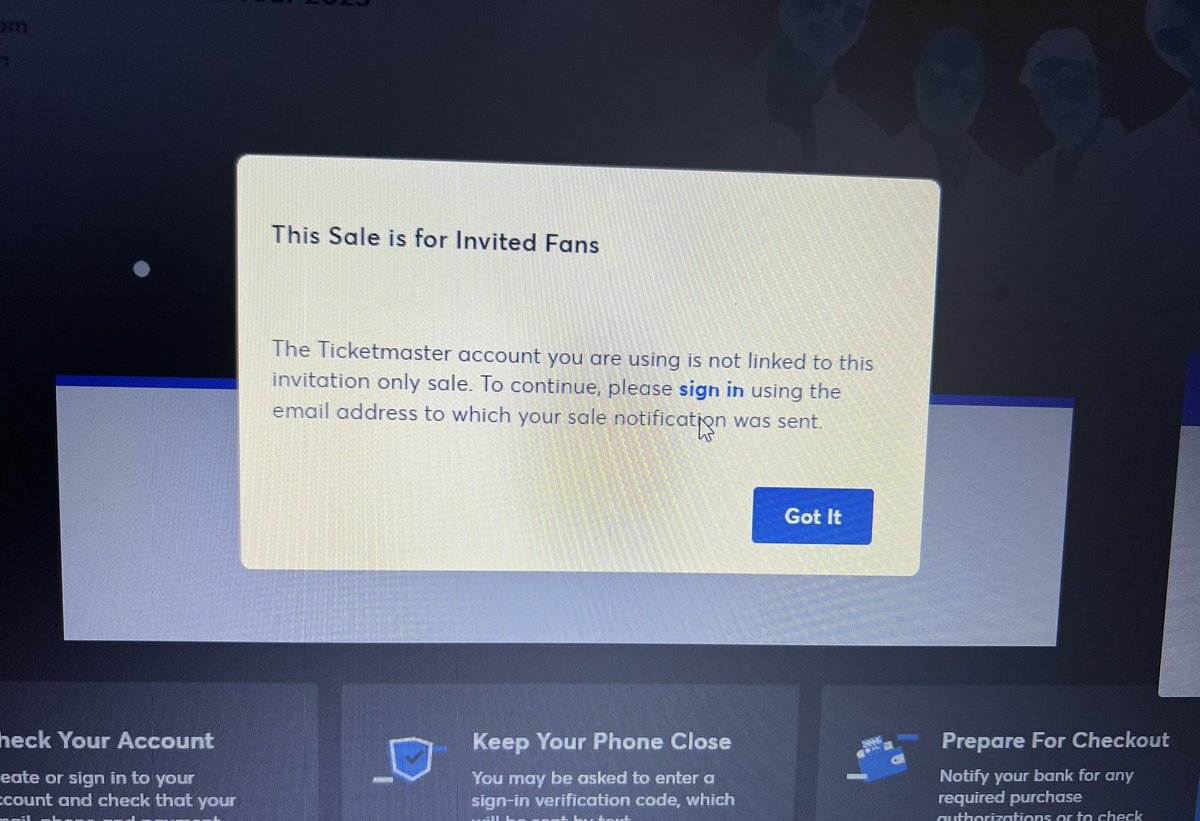 mdvent_'s tweet photo. I don’t mind buying the CD, but at least allow me to enter the queue to try and get a ticket. Yes, I even received an email with a code.  @coldplay @TicketmasterUK https://t.co/FD9pyT1vSa