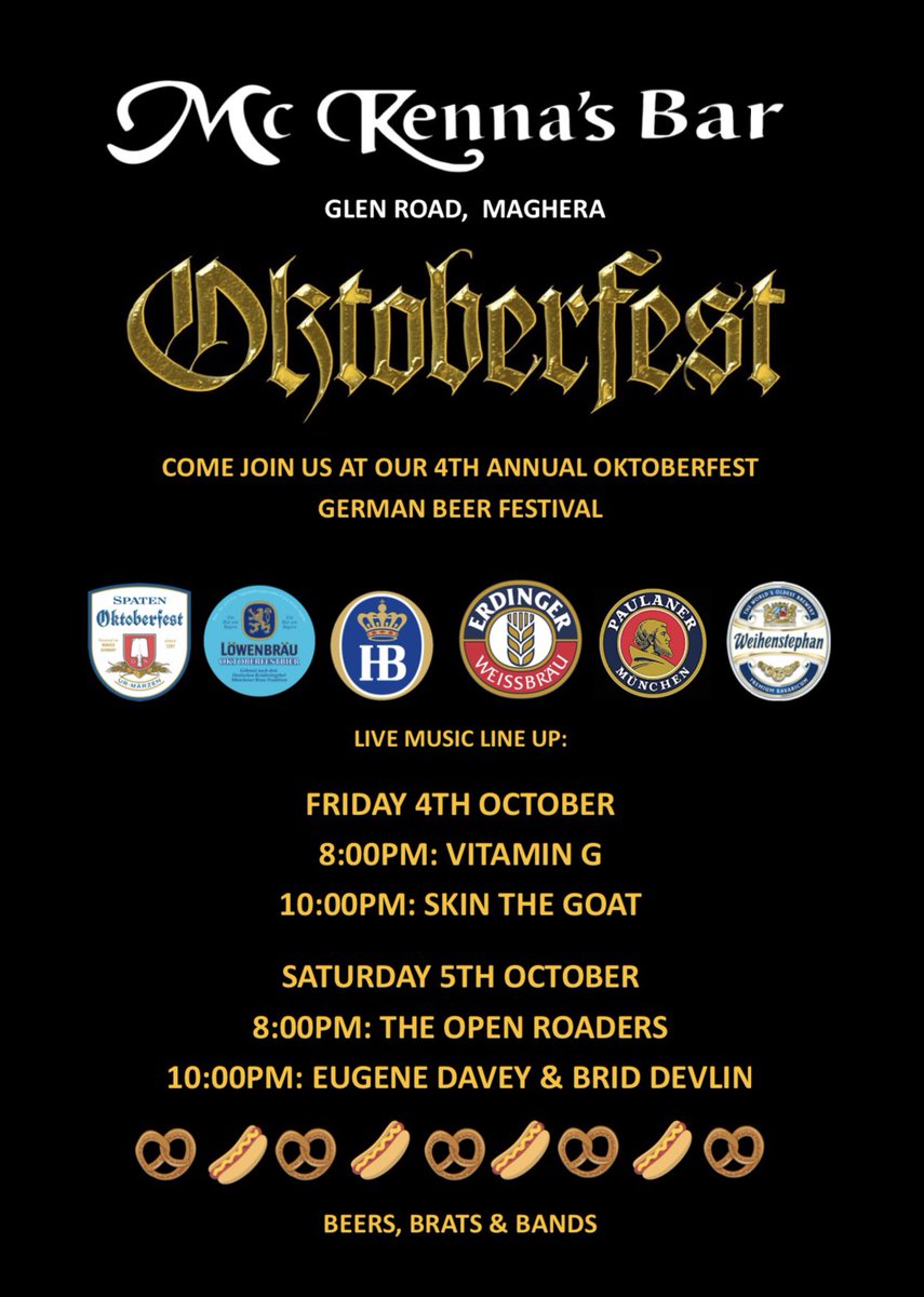 That time of year again folks 🍺🌭🥨🍺🤗
No table reservations, come early to avoid disappointment. As always lederhosen and dirndl optional but highly encouraged.