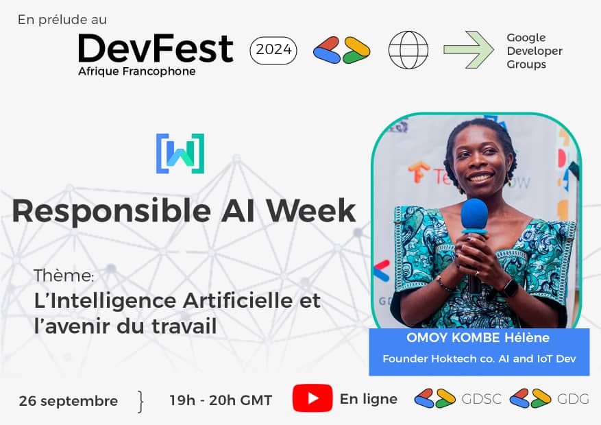 Jamais deux sans trois nous voici rendu à la troisième session du Responsible AI Week by WTM Afrique Francophone et aujourd'hui nous parlerons de l'IA dans le travail. ce sujet sera développé par #Omoy_Helene toujours à 19h GMT 
soyons au rendez vous !😉
gdg.community.dev/events/details…