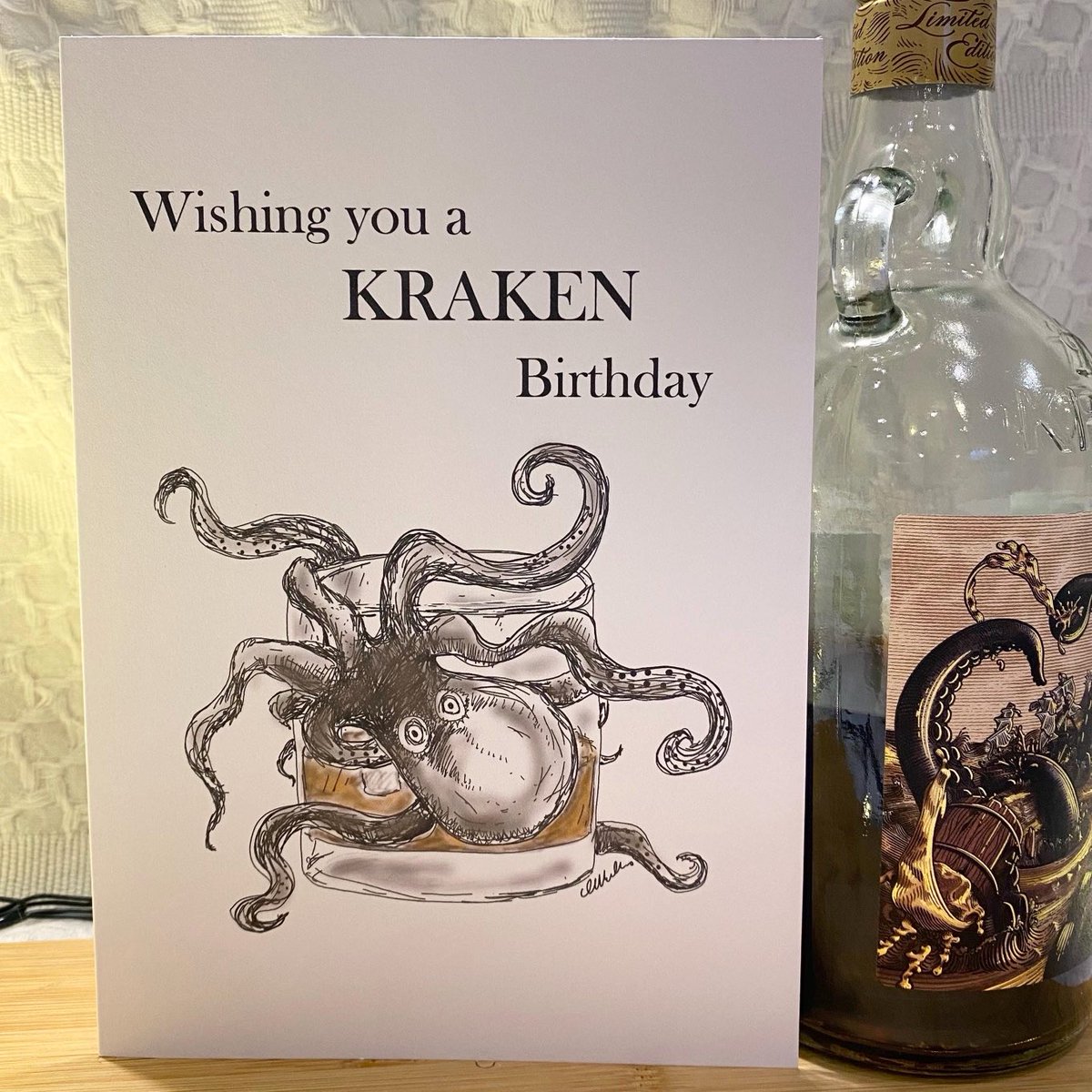 ArtySmartyCWAC's tweet photo. 🚨Back in stock! My rum loving octopus Birthday card! 🐙❤️🥃

Sending a unique birthday card doesn’t come any better than this! 

#handmade #art #myart #original #graphicart #kraken #rum #local #localbusiness #thanksforthesupport ❤️

https://t.co/3eQlSOnRmh https://t.co/cwNQABzPZ0