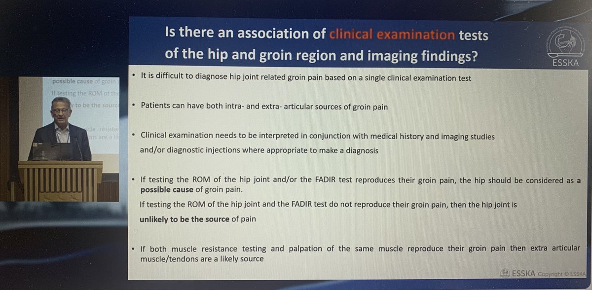 HipLucie's tweet photo. Excellent talk this morning @YAHiRCollab by @PerHolmich clarifying diagnosis from the ESSKA consensus https://t.co/nJRhQ2F8a9 https://t.co/yNn0hJAVoE