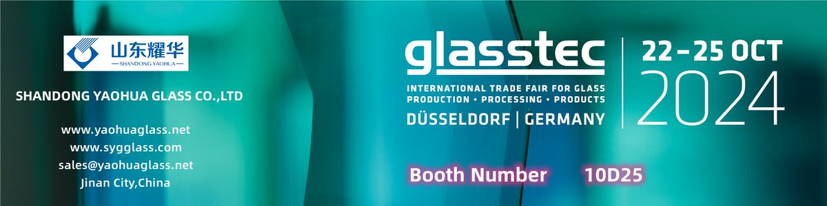 SimonHe7's tweet image. Shandong Yaohua Glass Co., Ltd. will attend GLASSTEC exhibition in Germany from October 22 to 25. Welcome you to visit us.
Booth number: Hall 10    D25