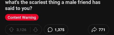 PotentialityY's tweet photo. Some women were asked “what’s the scariest thing a male friend has ever said to you” and the responses broooo😳😳😳

Check Thread https://t.co/AeL8v30hQ2