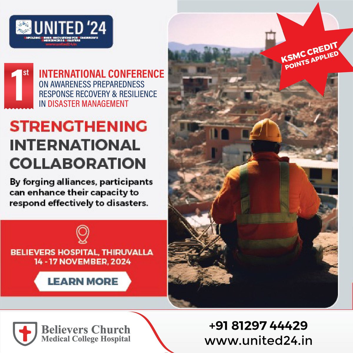 united24bcmch's tweet photo. AVAIL EARLY BIRD DISCOUNT OFFER by registering before 30 Sept 2024!!
Learn from international experts at United24 International conference on Disaster Management.
REGISTER NOW:
contact: +91 8129744429
Visit: https://t.co/vB1zN5PP81
Email: united24@bcmch.edu.in https://t.co/Rt5IX2HxQg