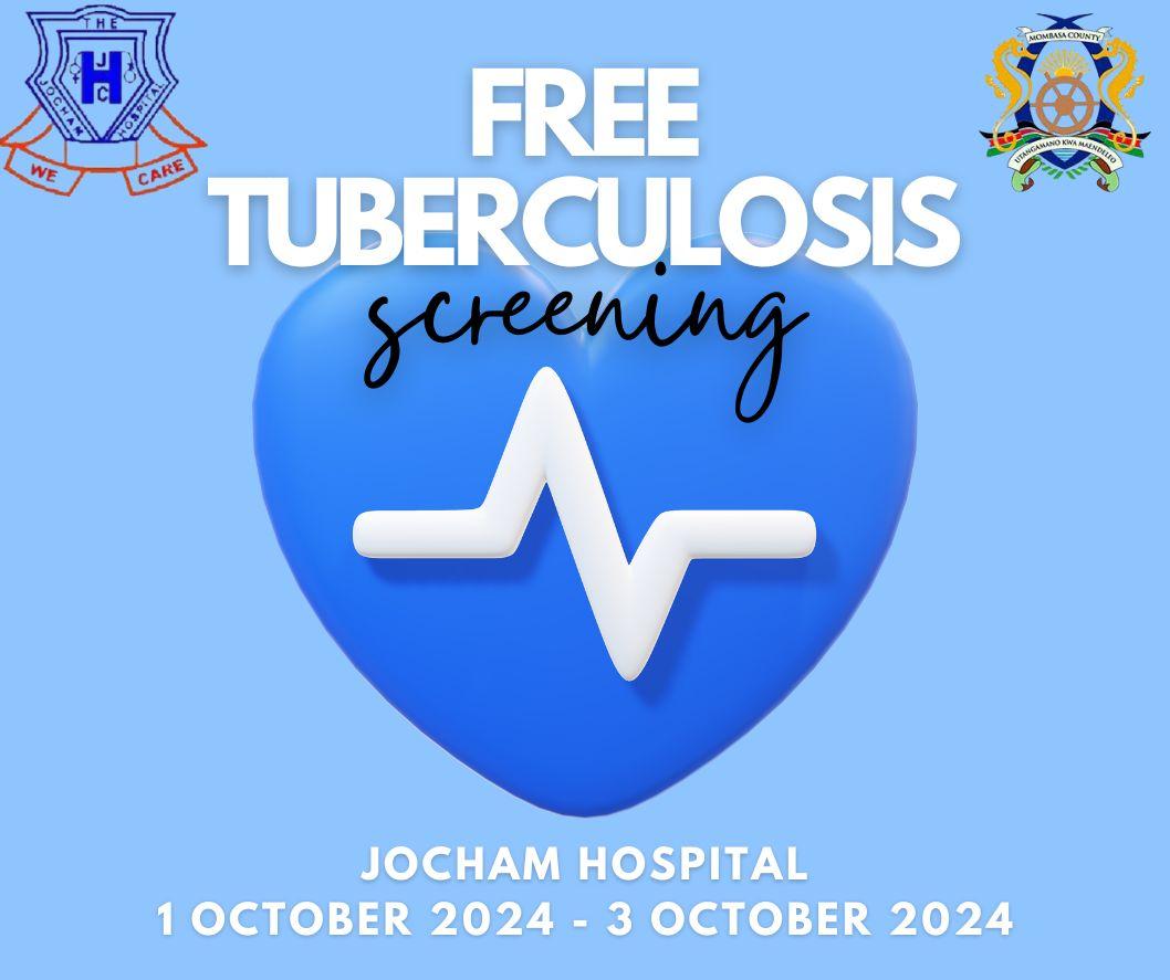 JochamH's tweet photo. Free TB Screening at Jocham Hospital! 
We're partnering with Mombasa County to offer FREE TB screening for everyone from October 1 to October 3, 2024! 

#JochamHospital #FreeTBScreening #MombasaCounty #HealthForAll #TBawareness https://t.co/y7e1GNCL0w
