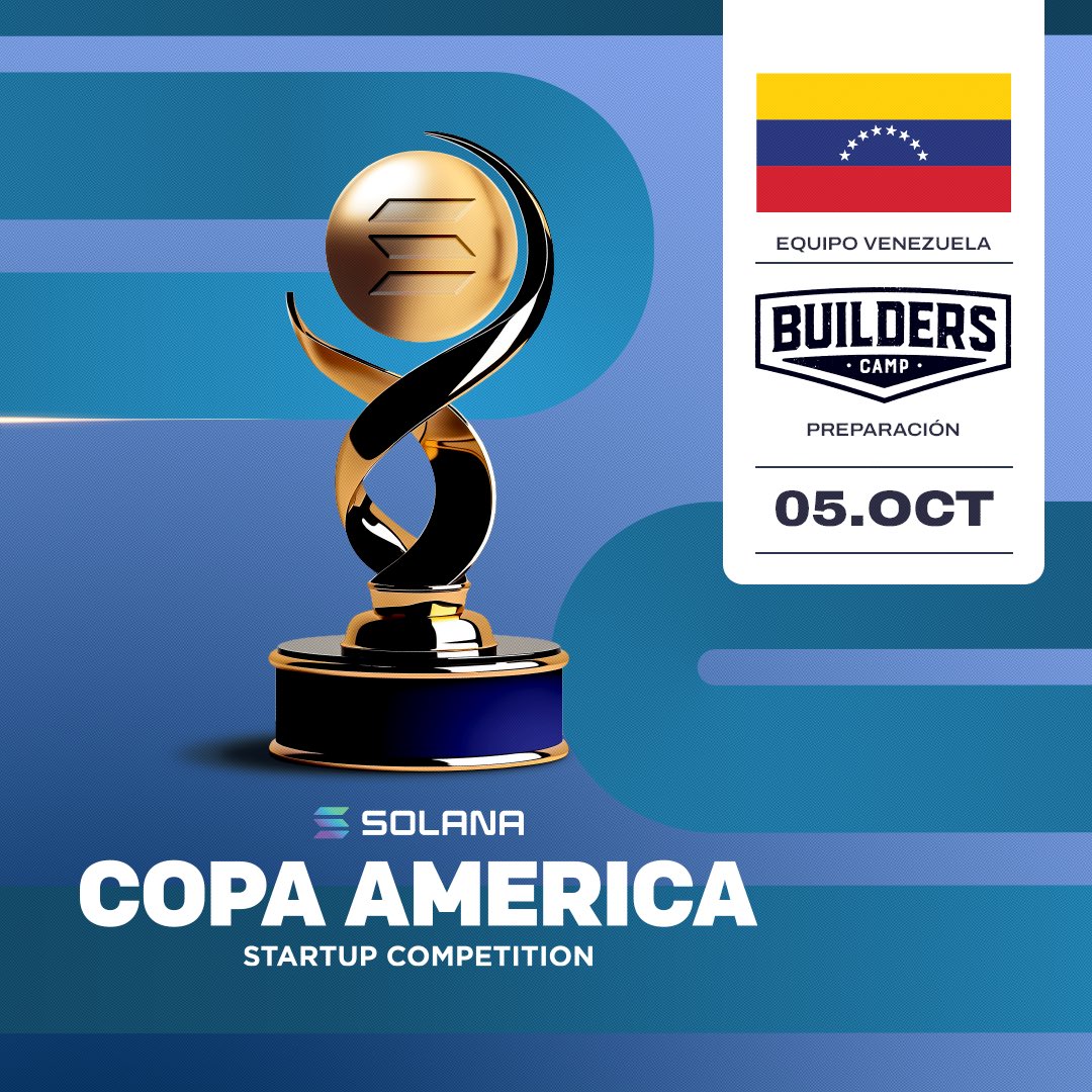 🌟 ¡Copa América en Venezuela!🇻🇪

El 5 de octubre llega el Builder Camp a Venezuela. Vamos a mentorizar a equipos locales para sus proyectos en copasolana.com y el Hackathon Global Radar.

¡Es tu oportunidad de competir con los mejores de América Latina! 🌎🔥

Este