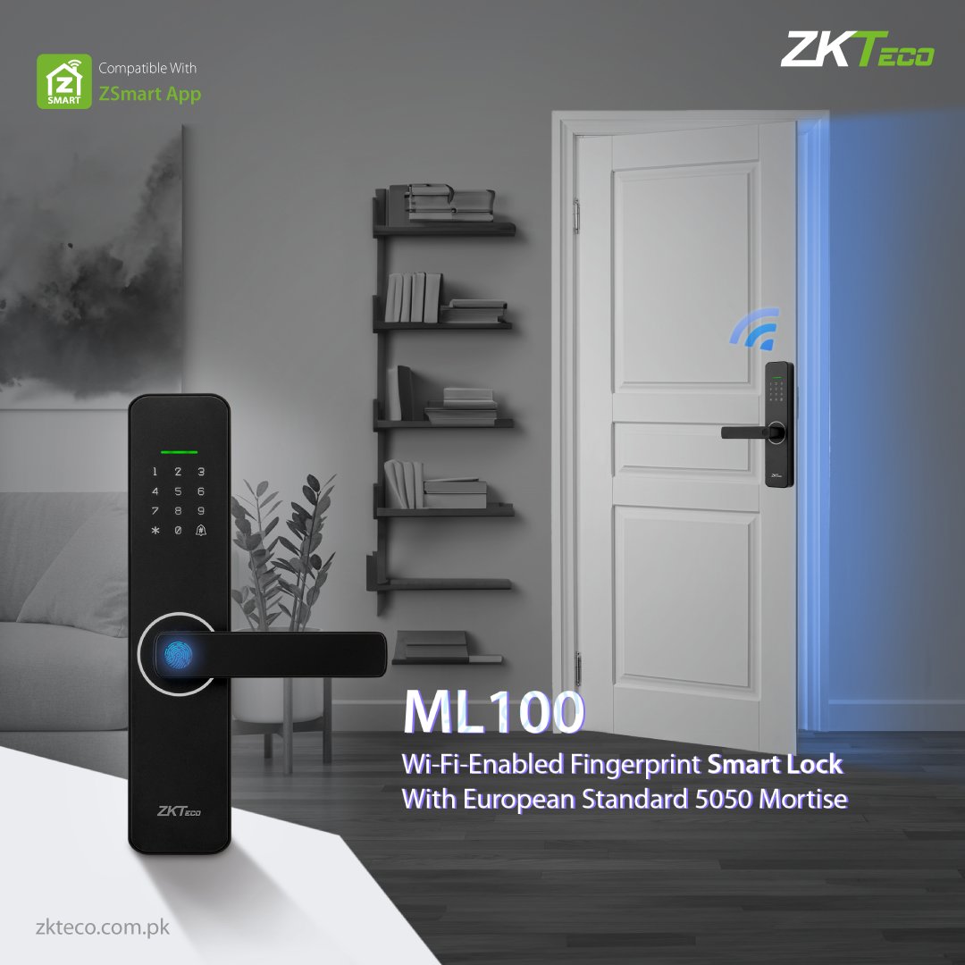 ZKTeco_Pakistan's tweet image. [ ZKTeco Wireless Residential Lock - ML100 ]
A Fingerprint Smart Lock is designed with a European Standard 5050 mortise and is compatible with ZSmart APP. 

Read More: zkteco.com.pk/WirelessIoTLoc…

#ZKTeco #smartdoorlock #wifilock #ML100 #smarthome #Zsmart #exposed