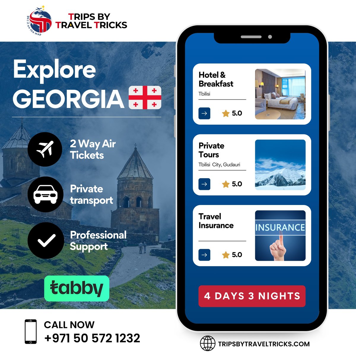 tripsbyTT's tweet photo. 🇬🇪 Explore the Beauty of Georgia! 🌄

📞 Call Now: +971 50 572 1232
🌐 Visit: https://t.co/vD5eK2F4KO
Don't miss out on this incredible deal!
#ExploreGeorgia #TripsByTravelTricks #DiscoverTbilisi #TravelWithUs #GeorgiaTour #TravelPackages #HolidayDeals https://t.co/cNayX6xYkX