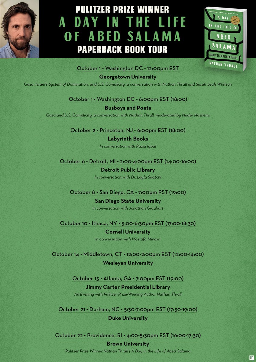 I'll be traveling to the US for a series of events in October:
nathanthrall.com/events