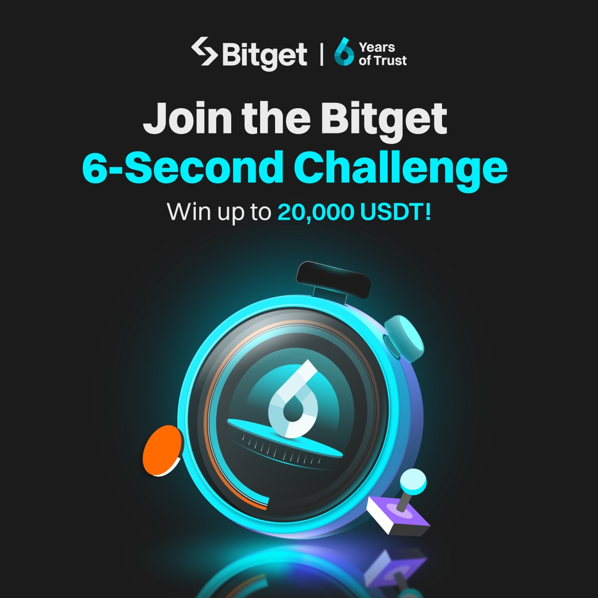 bitget's tweet photo. Time is running out! 📣

You have just a few days left to participate in our exciting 𝟔-𝐒𝐞𝐜𝐨𝐧𝐝 𝐂𝐡𝐚𝐥𝐥𝐞𝐧𝐠𝐞! 

⏱️ Participate now for a chance to win a PS5 set, an exclusive gift package, and a share of 20,000 USDT 

Go 👉 https://t.co/fOzrs35IRQ

#Bitget6Challenge https://t.co/3UtCuHT4e9