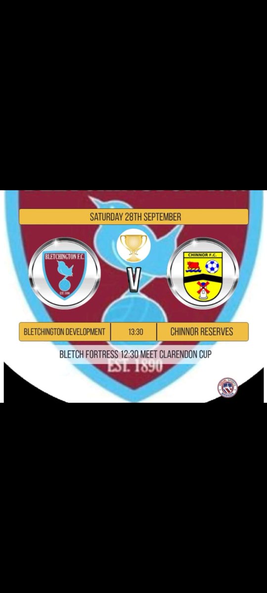 GAMEDAY❕🔥

Bletch development play against Chinnor Reserves this Saturday, home at the fortress in the Clarendon cup competition ⚽🔥

UTB💜