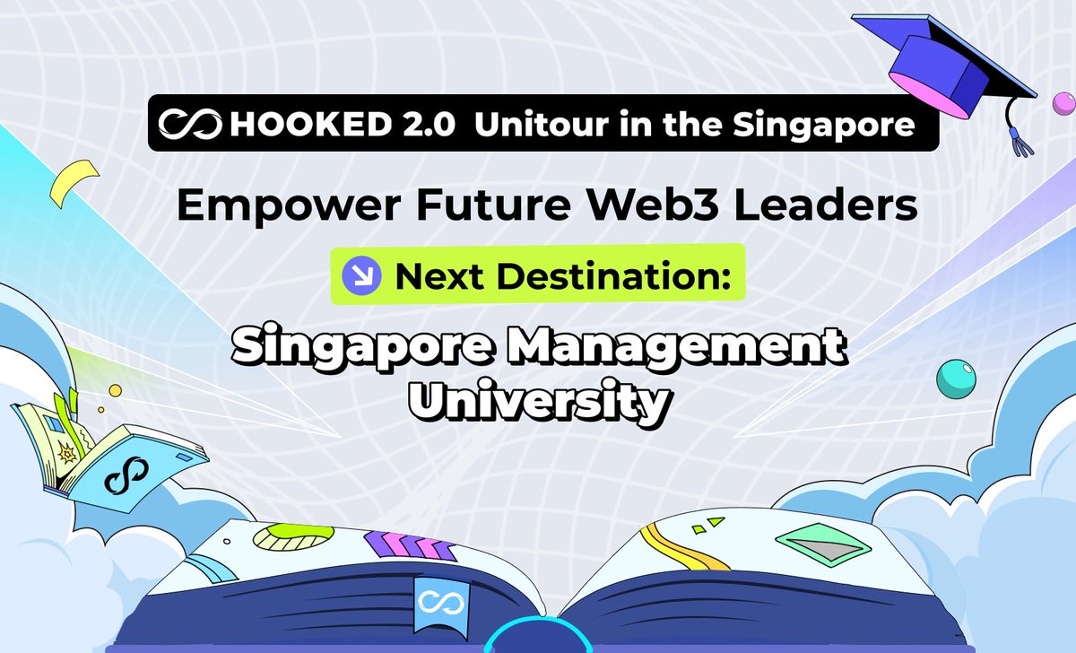 HookedProtocol's tweet photo. #NewEraofHOOKED #HookedUnitour

✨ SMU & Hooked Unitour: Shaping the Future of Web3 in Singapore! ✨

Singapore Management University is joining the Hooked Unitour!

Renowned for its innovative approach to business and Web3 integration, SMU will bring cutting-edge insights and strategies to Hooked Unitour for new generations.

Get ready to explore the future of blockchain and management, upskill the skills and knowledge to excel in a rapidly changing global economy.