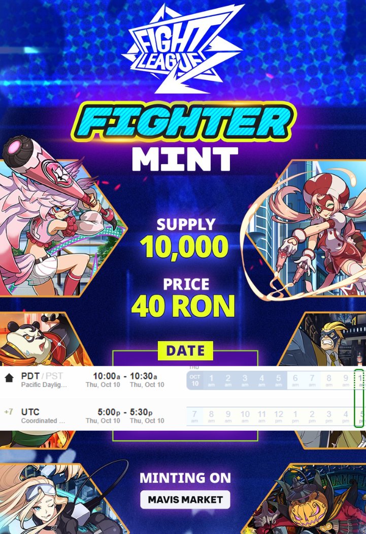 bizbrainzuni's tweet photo. Fight League @PlayFightLeague sẽ chính thức public mint trên @SkyMavisHQ vào 10/10 tới đây
Tính ra kể từ lúc giới thiệu dự án đến hiện tại cũng đã 7 tháng trôi qua, đã tới lúc "they cook something" và đó là ngây bây giờ.
Thông tin chi tiết như sau:
• Bắt đầu vào 5:00PM, 10/10 UTC +7
• Price: 40 $RON
• Supply: 10,000 NFTs
• Hardcap; 400K $RON
Chi tiết lịch mint:
• Ultimate Heroes: 1:00PM, 10/10
• Bastion Chiefs: 4:00PM, 10/10
• Public: 5:00PM, 10/10
#FightLeague #RON