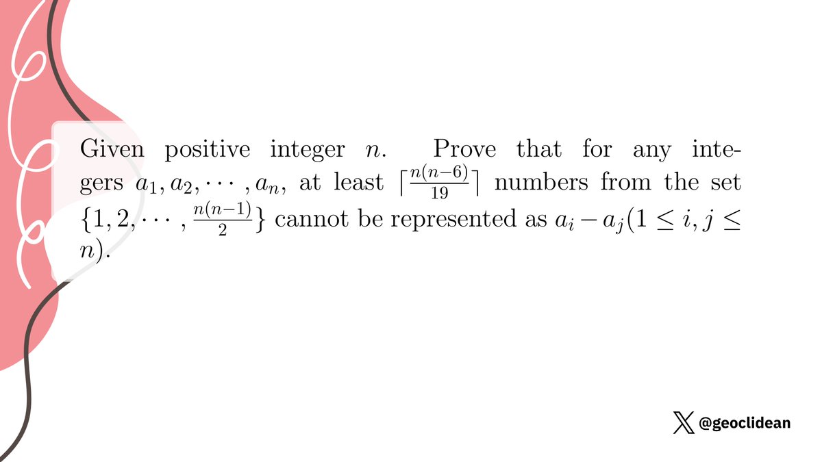 geoclidean's tweet image. Represent as Differences
#NumberTheory #AdditiveNumberTheory