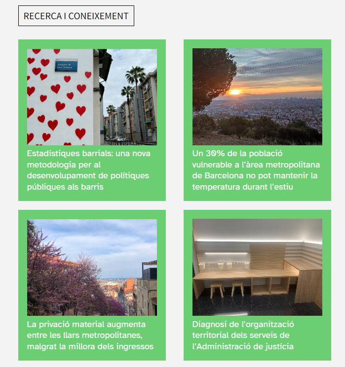 InstMetropoli's tweet photo. 🔎Recerques: 
🔸Estadístiques barrials
🔸Adaptació al #canviclimàtic
🔸Estadístiques metropolitanes sobre condicions de vida
🔸Diagnosi de l'organització territorial dels serveis de justícia
🔸Activitat emprenedora
🔸#EMEF 2024 
🔸Demandes infants per millorar el seu benestar... https://t.co/mOZmtSSu7C