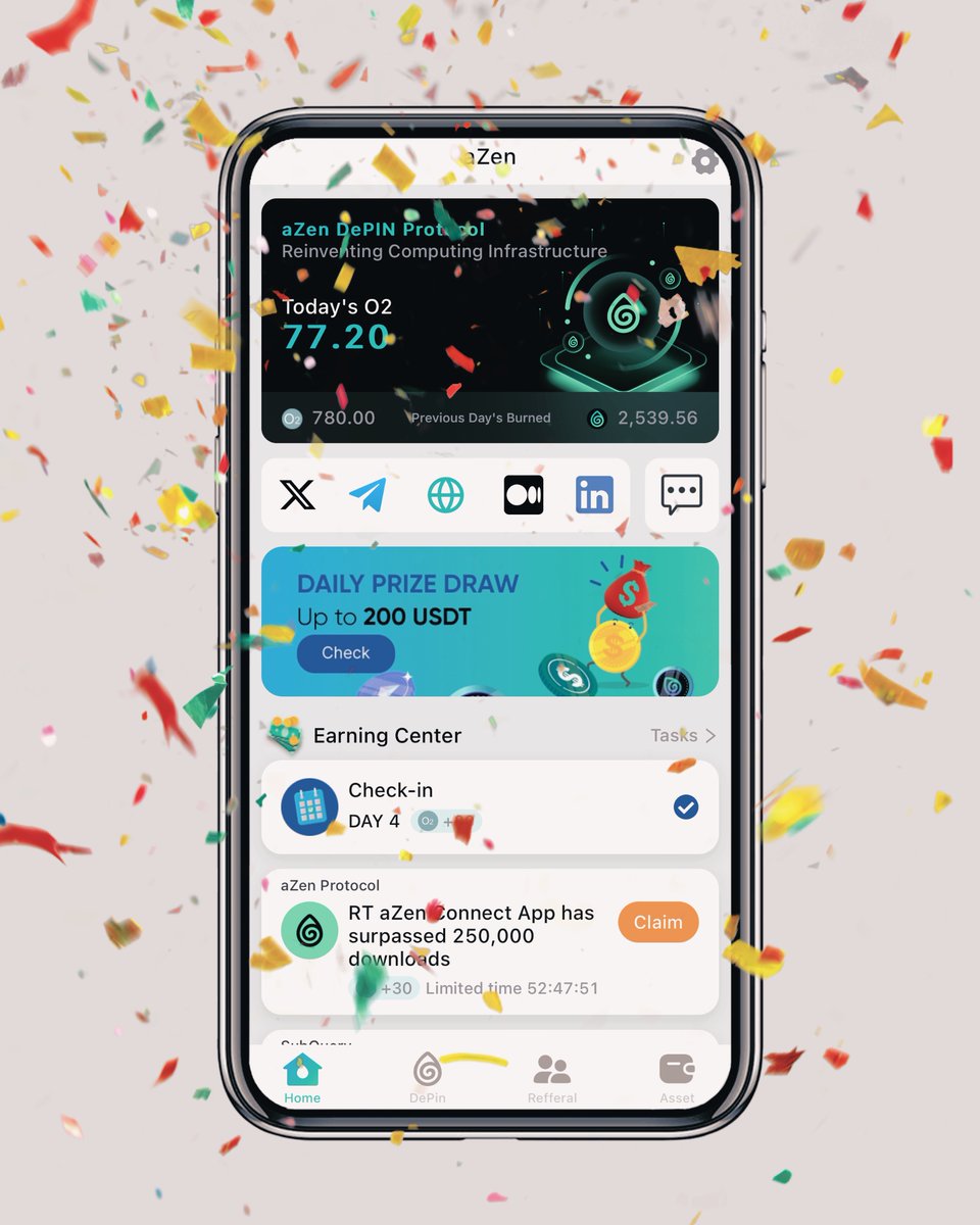 ⭐️Hey aZen fam! 🔔Don't forget to check your daily prize draw today at UTC 8:00!
 
Who knows, you might be the lucky winner! 🎁

❤️Especially for those who completing tasks in the Earning Center yesterday !

Go take a peek and good luck! ✨

#CheckYourLuck #aZenConnectapp