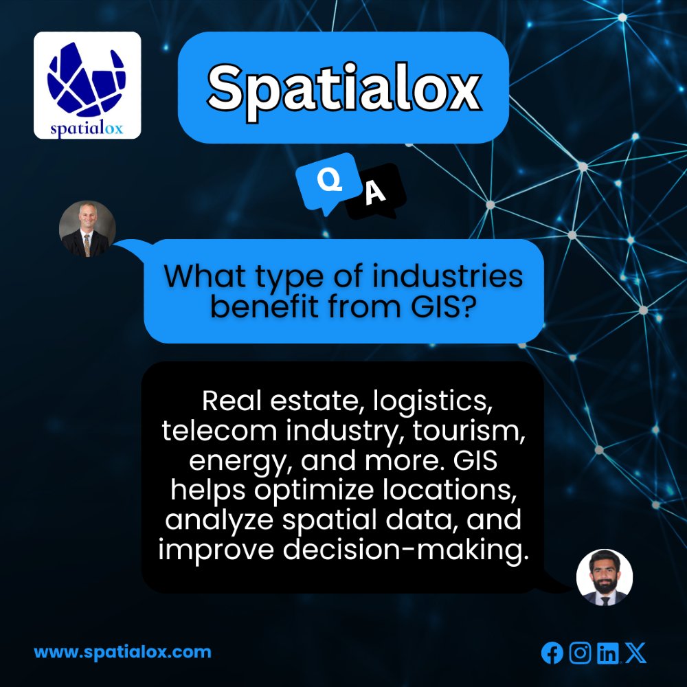 spatialox's tweet image. Spatialox enhances real estate, logistics, tourism, and renewable energy with GIS solutions like mapping, route optimization, interactive data visualization, and site analysis.
 #GIS #SpatialData #BusinessOptimization #MappingSolutions #GeospatialTech