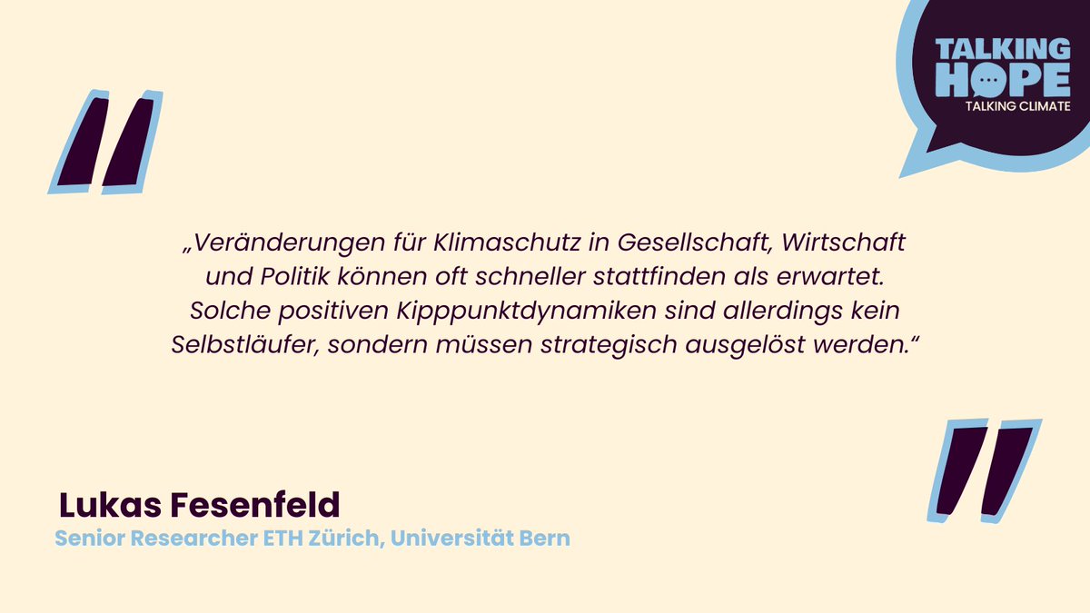 Super Zitat von <a href="/LFesenfeld/">Lukas Fesenfeld</a> in seiner Keynote Speech "Positive Kipppunkte für den Klimaschutz". Damit starten wir den zweiten Tag des #k3-Kongresses. Wir freuen uns auf spannende Vorträge, Debatten und Workshops! #Klimawandel #Talkinghope #Kommunikation #Klima #Zitate