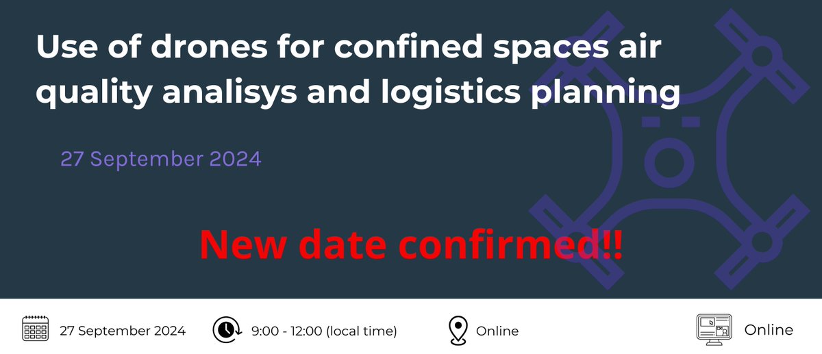 ONLY ONE DAY LEFT!
Webinar: Drones for confined spaces, air quality analysis and logistic planning in shipyards.

Tomorrow 27th September, online from 9:00 to 12:00 CEST.
The webinar is organised by GHENOVA partner of Mari4_YARD.

Visit the web page:mari4yard.eu/avada_portfoli…