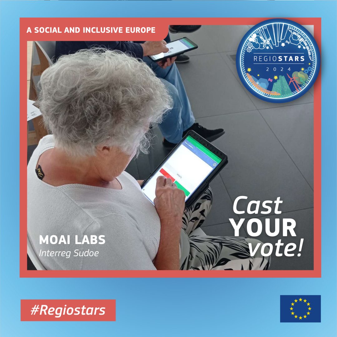 🌟#RegioStars finalists: Moai labs, a European R&amp;D&amp;I laboratory for the fight against unwanted loneliness and social isolation, has focused on the study of loneliness, the co-design, co-development and adaptation of technological solutions.

Vote 👉europa.eu/!cyKPRC