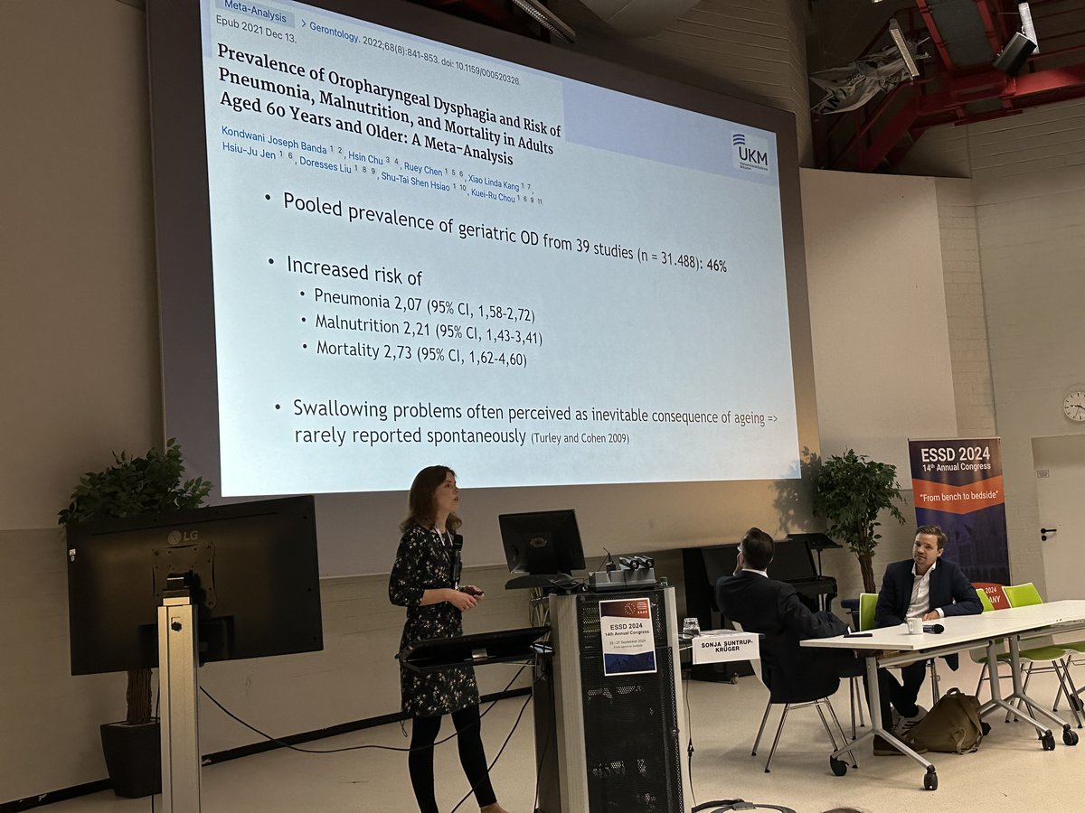 #ESSD2024 congress President Prof. Dr. Sonja Suntrup-Krueger is speaking on cortical activation during swallowing in older people.

#Dysphagia #corticalactivation #brain #oldage #aging