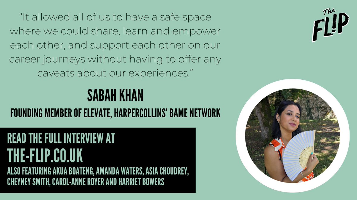 In our latest interview with network chairs, <a href="/Sabah_K/">Sabah Khan</a> reflects on what it meant to be there at the start of <a href="/ElevateHC_/">Elevate (HarperCollinsUK)</a> and how she tries to maintain balance between her full-time role and her work as part of employee-led groups. 

Click here to read: the-flip.co.uk/interviews/net…