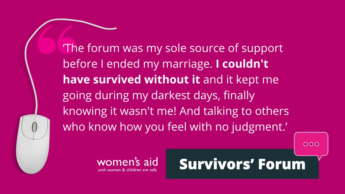 Looking for a safe, supportive space? 💜 Join our Survivors Forum to share, heal, and connect. Whether you need support or want to offer it, we’re here for you: survivorsforum.womensaid.org.uk
